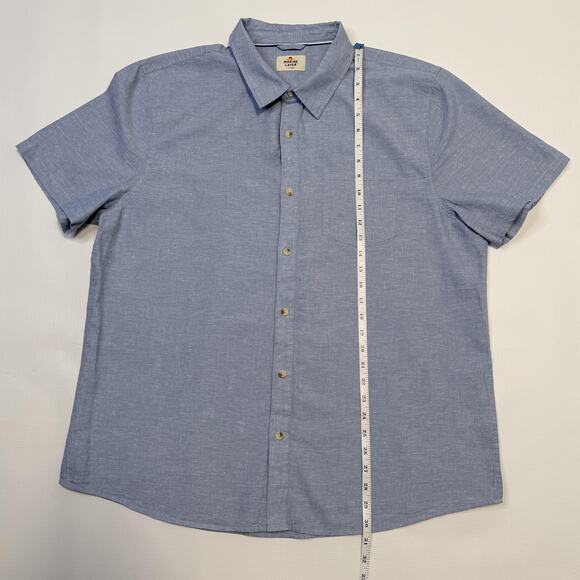 Marine Layer Shirt Mens XL Blue Short Sleeve Button Up Chambray Pocket 18849 - Picture 6 of 10